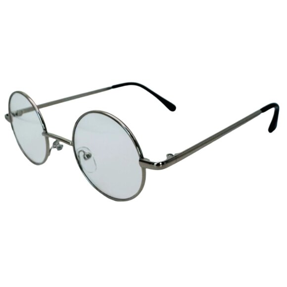 6022 | Silver Small Rimless Clear Lens Glasses - Picture 2 of 5
